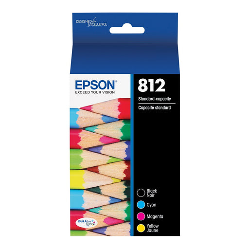 Epson T812120-BCS Standard Yield Black/Cyan/Magenta/Yellow Original OEM ink cartridge, 4-pack