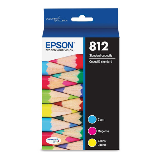 Epson T812520-S Standard Yield Cyan/Magenta/Yellow Original OEM ink cartridge, 3-pack