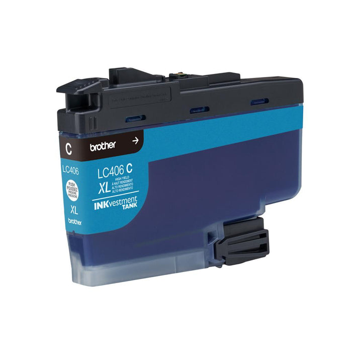 Brother LC406XL LC406XLCS High Yield Cyan Original INKvestment Tank Ink Cartridge – 5,000 Pages