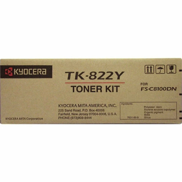 Kyocera TK-822Y Yellow Toner Cartridge