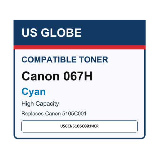 Compatible USGCN5105C001WCR Cyan Canon High Yield Toner Cartridge — front-facing retail box