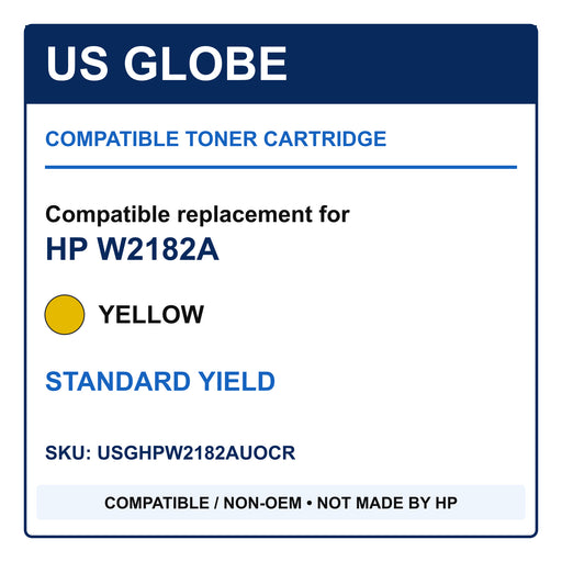 US Globe compatible non-OEM toner for HP W2182A, yellow standard yield, SKU USGHPW2182AUOCR
