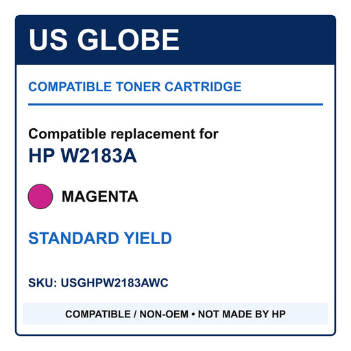 US Globe compatible non-OEM toner for HP W2183A, magenta standard yield, SKU USGHPW2183AWC