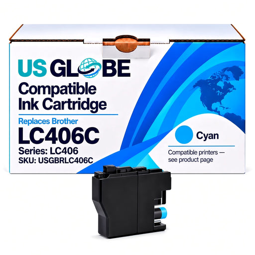 US Globe USGBRLC406C Cyan Compatible Ink Cartridge (Replaces Brother LC406C)