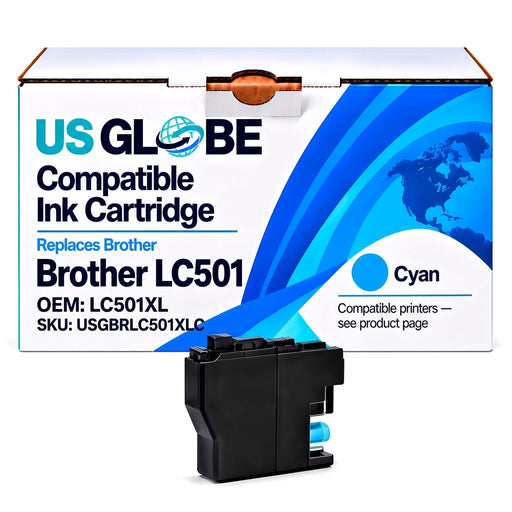 US Globe USGBRLC501XLC Cyan Compatible Ink Cartridge (Replaces Brother LC501XL)