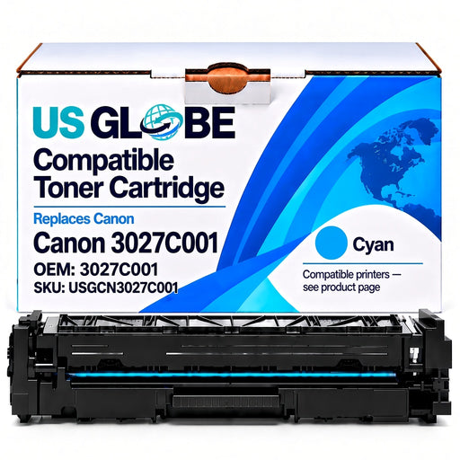 US Globe USGCN3027C001 Cyan Compatible Toner Cartridge (Replaces Canon 3027C001)