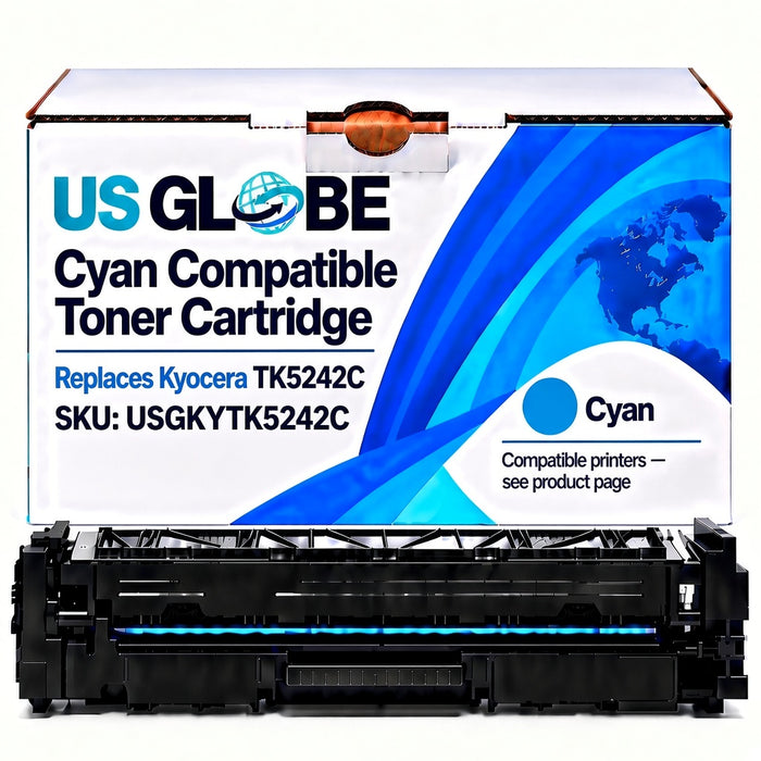 US Globe USGKYTK5242C Cyan Compatible Toner Cartridge (Replaces Kyocera TK5242C)