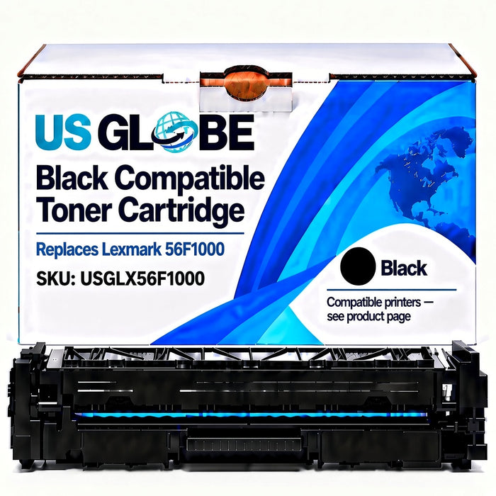 US Globe USGLX56F1000 Black Compatible Toner Cartridge (Replaces Lexmark 56F1000)