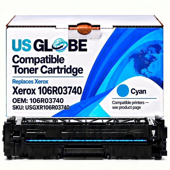 US Globe USGXR106R03740 Cyan Compatible Toner Cartridge (Replaces Xerox 106R03740)