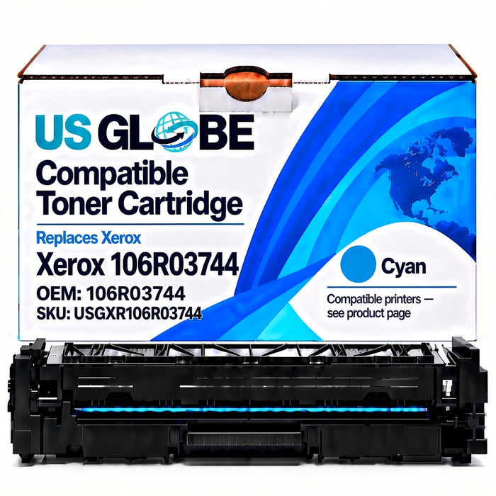 US Globe USGXR106R03744 Cyan Compatible Toner Cartridge (Replaces Xerox 106R03744)