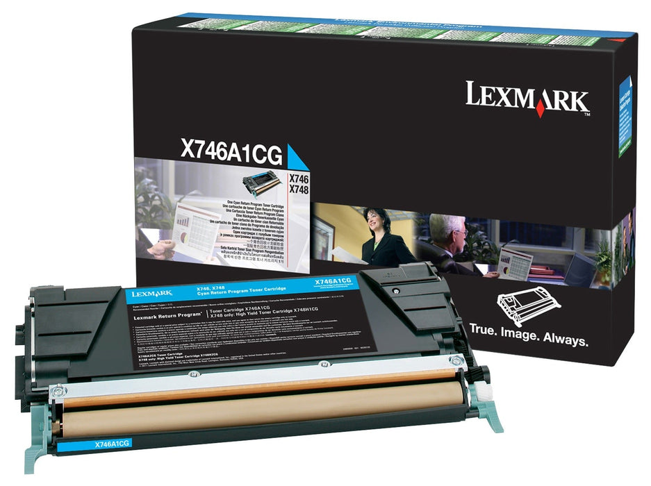 Lexmark X746A1CG Cyan Return Program Toner Cartridge