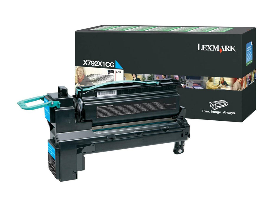 Lexmark X792X1CG Cyan Extra High Yield Return Program Toner Cartridge